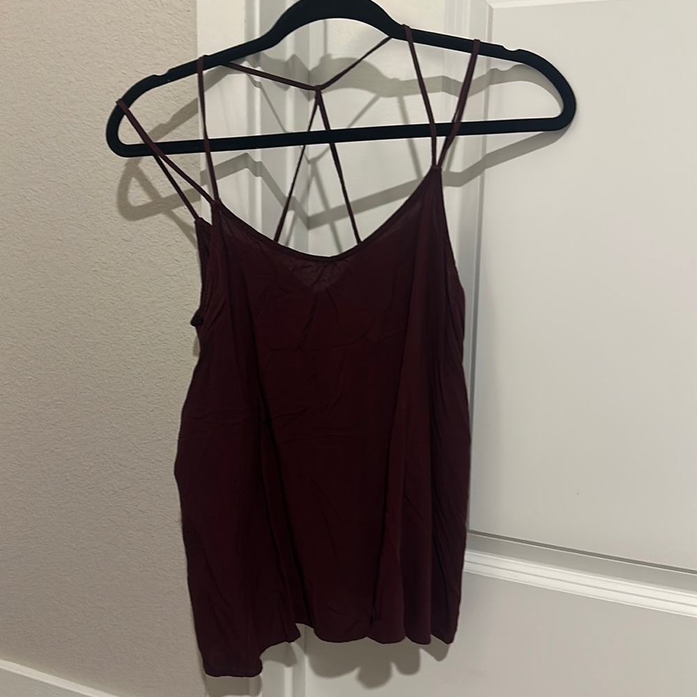 Burgundy flowy top
